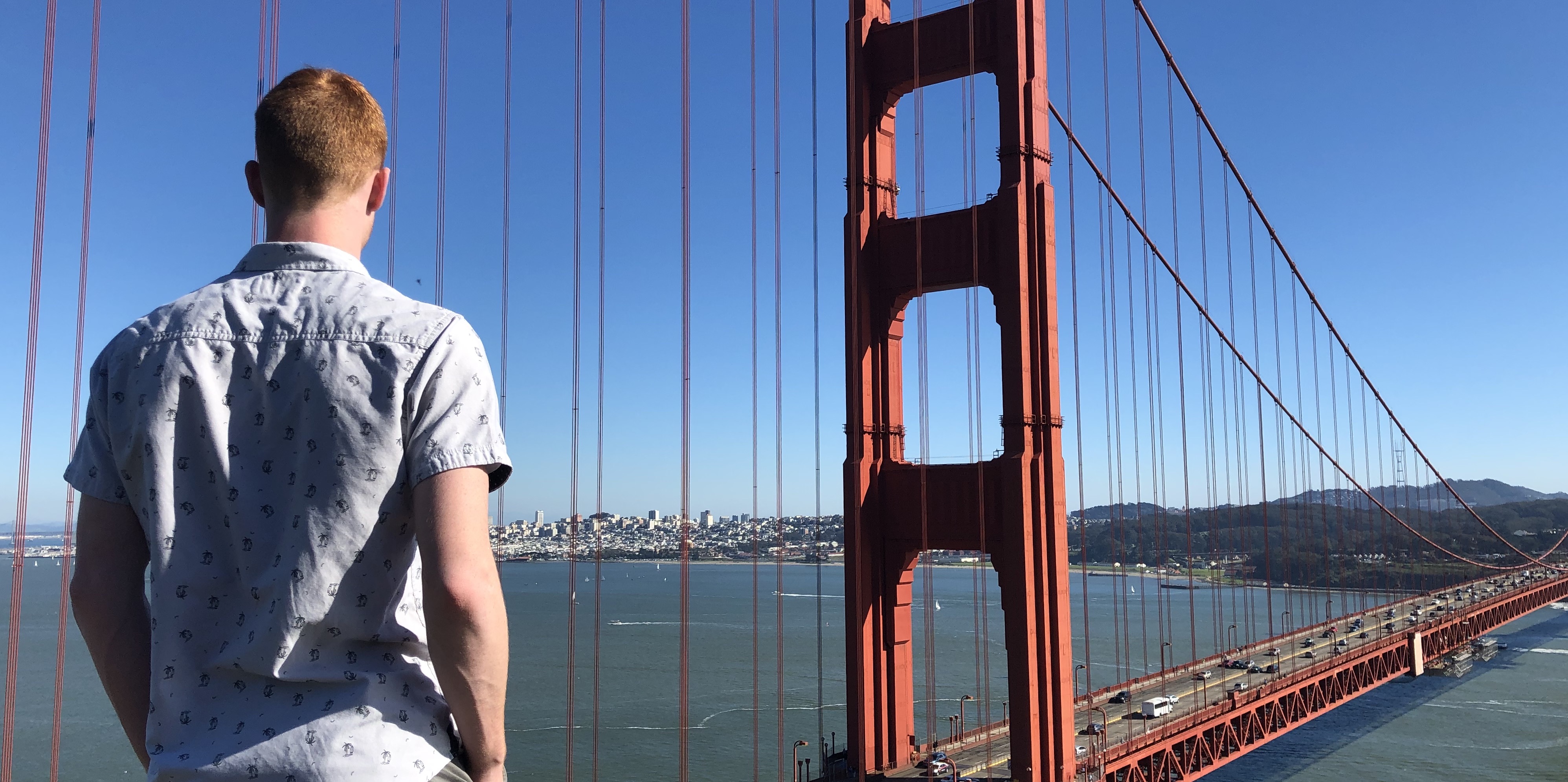 me looking at golden gate bridge