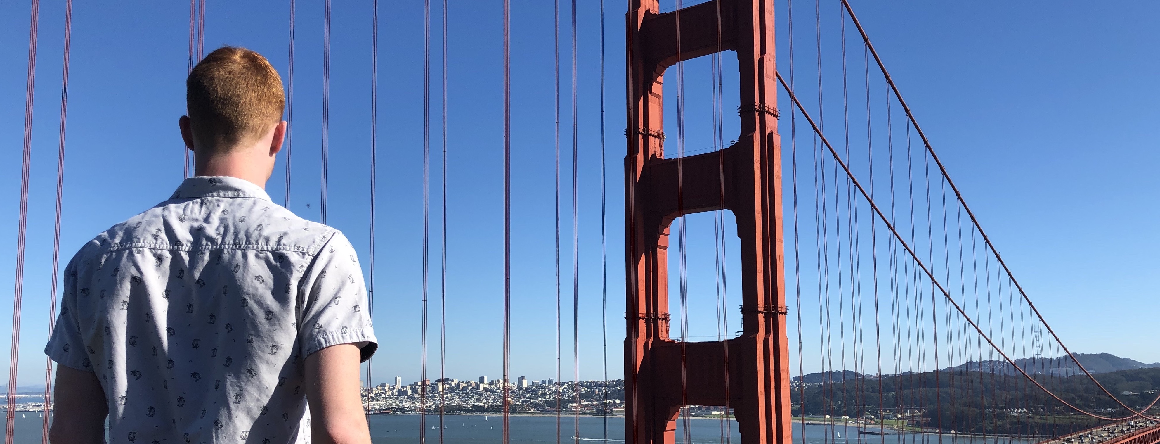 me looking at golden gate bridge